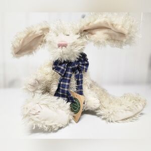 Boyds Bears Cream Bunny with Blue Plaid Bow